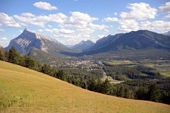 
Mount Rundle, Banff and Sulphur Mountain From Viewpoint on Mount Norquay Road In Summer

